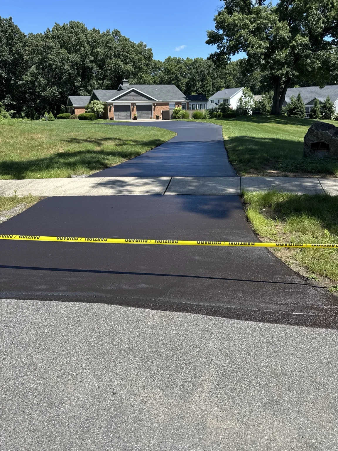 Finished large residential driveway